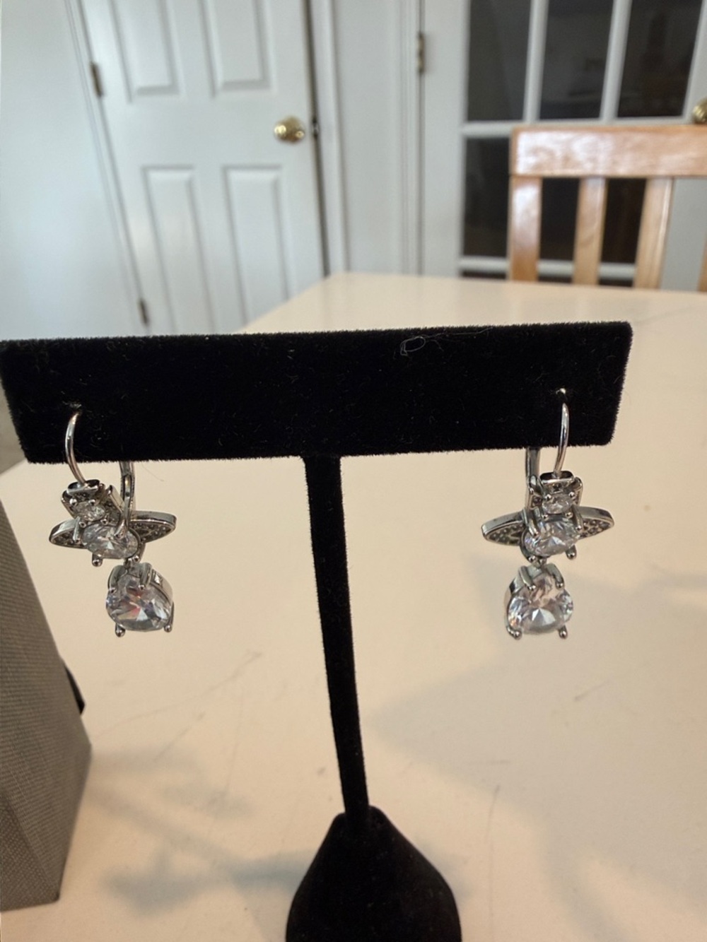 Vivienne Westwood Silver Crystal Orb Drop Earrings - Picture 4 of 7
